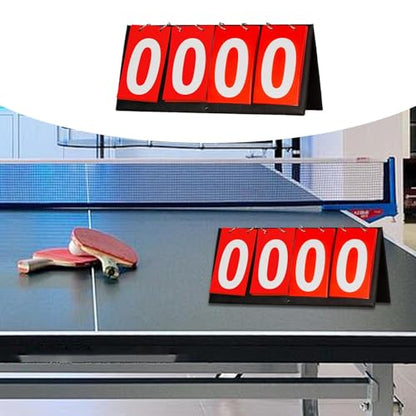 Tabletop Flip Scoreboard 4 Digits Portable Multifunctional Sports Scoreboard for Soccer Volleyball Basketball