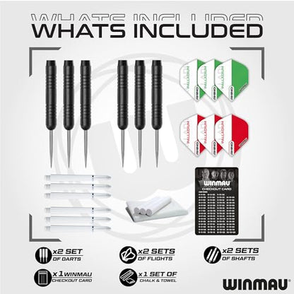 WINMAU Diamond Plus Dartboard - PDC Tournament Dart Board with High-Density Sisal & Reduced Bounce-Out Wiring - Available as Board Only, Surround Set or Cabinet Set with Steel Tip Darts