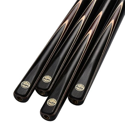 57" 3/4 Jointed Billiard/Pool/Snooker Cue Set 5 Face-Spliced Ash Shaft with A Leather Cue Case - color: Tech Ebony Butts