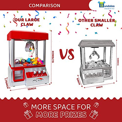 Claw Machine Arcade Game with Sound, Cool Fun Mini Candy Grabber Prize Dispenser Vending Toy for Kids, Boys & Girls