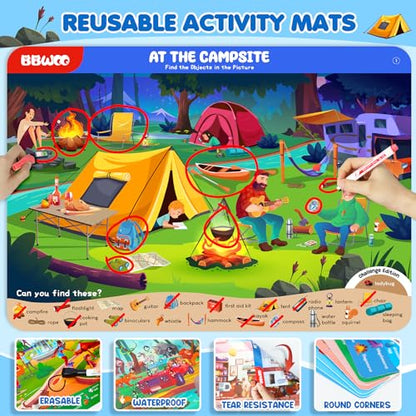 Search and Find Activity Books for Kids Ages 3-5, Travel Games Toys for Car Airplane, Road Trip Activities for Kids Games 4-8, Preschool Learning Activities, Educational Seek Game,Gifts for Boys Girls - style: Mixed Themes