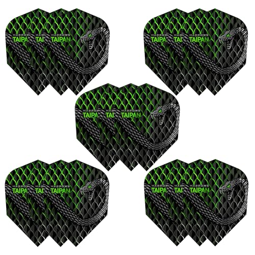 Harrows TAIPAN FLIGHTS | Set of 5 Premium Extra Strong Dart Flights (15 Flights) - color: Green