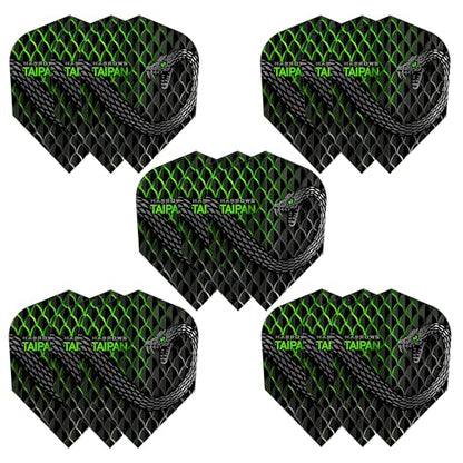 Harrows TAIPAN FLIGHTS | Set of 5 Premium Extra Strong Dart Flights (15 Flights) - color: Green