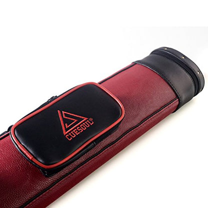 CUESOUL Soocoo Series 2x4/2x2 Hard Pool Cue Case -Holds 2 Cue Butt and 4 Cue Shafts,Four Color Available - color: 2x2-Wine Red