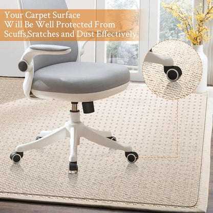 KMAT Office Chair Mat for Carpet, Computer Desk Mat,Clear Desk Chair Mat for Home Office Rolling Chair,Heavy Duty Floor Protector-Easy to Clean,Anti-Slip-36 x48 Rectangle - size: 36"x48", style: Studded Version for Carpet
