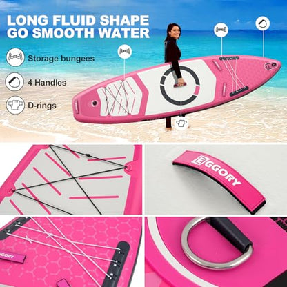 Inflatable Paddle Board,Stand Up Paddle Board Set, Extra Wide SUP Board with Removable Fin, Floating Paddle, Hand Pump, Waterproof Phone Pouch,Traveling Board - color: FT pink
