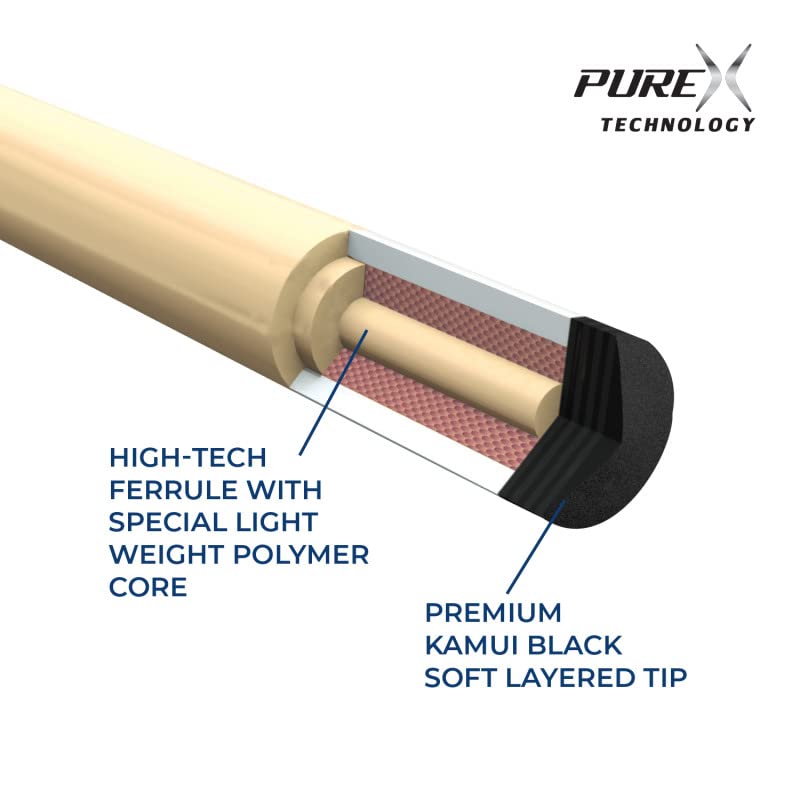 Pure X 58" 2-Piece North American Hard Maple Billiard Pool Cue Stick, Walnut - size: 18 Ounce