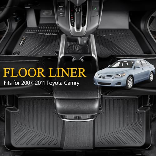 Wailtnb-Mats for Toyota Camry 2007-2011 CE/LE/SE/XLE (Gas Only) Floor Mat Cargo Liner All Weather Floor Liner Car Mat for Toyota Camry 2007-2011 Custom Fit Automotive Full Set Accessories - style: 54|For Camry|2007-2011|Set