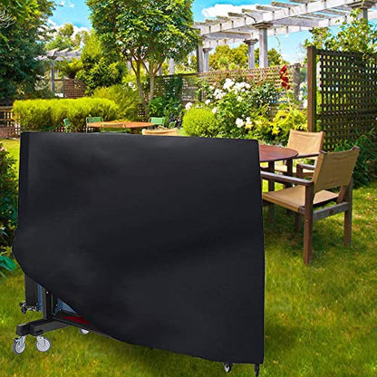 Table Tennis Table Cover Outdoor Indoor Foldable Ping Pong Table Protector Waterproof Dustproof Folding Table Tennis Table Storage Covers (210D Oxford Fabric)