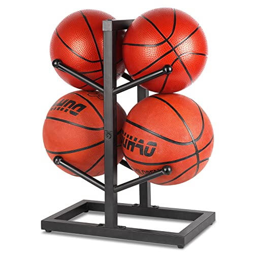 Basketball Organizers Metal Ball Storage Rack Sports Storage for Indoor Outdoor - style: Small 2-Layer