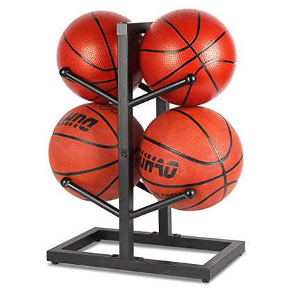 Basketball Organizers Metal Ball Storage Rack Sports Storage for Indoor Outdoor - style: Small 2-Layer