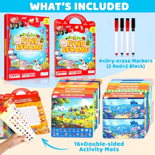 Search and Find Activity Book for Kids Ages 3-5, Preschool Learning Activities, Toddler Toys Travel Games, Kids Busy Book for Car Airplane Road Trip Essentials, Perfect Easter Christmas Birthday Gift - color: Orange