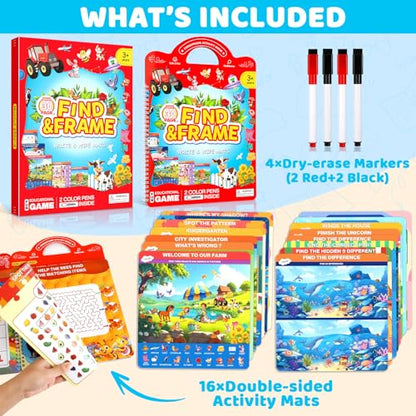 Search and Find Activity Book for Kids Ages 3-5, Preschool Learning Activities, Toddler Toys Travel Games, Kids Busy Book for Car Airplane Road Trip Essentials, Perfect Easter Christmas Birthday Gift - color: Orange
