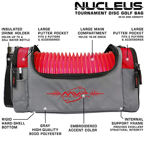 MVP Disc Sports Nucleus Tournament Disc Golf Bag (Choose Your Favorite Color) - color: Red
