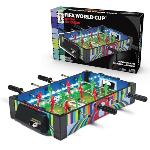 EastPoint Tabletop LED Foosball Table - Multi-Color, 2 Players - LED Light-Up Playfield & Soccer Toys - Fast-Paced Head-to-Head Play & Sports Games - Compact Space-Saving Design & Soccer Gift