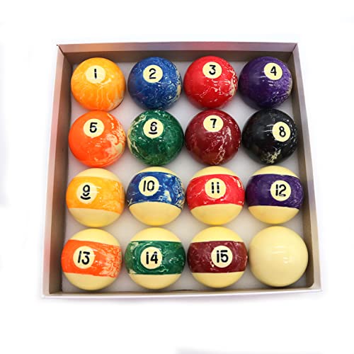 CUEELF Billiard Ball Set 2-1/4 Inch 16 Balls for Pool Tables Professional Pool Balls