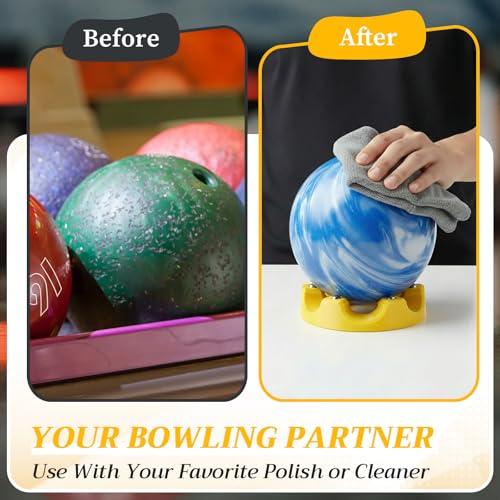 Yookeer Bowling Ball Spinner Stand, 360° Smooth Rotating Ball Cup Holder with Easy Multi-Angle Grip, Universal Bowling Accessories for Optimal Performance, Cleaning & Polishing - color: Yellow