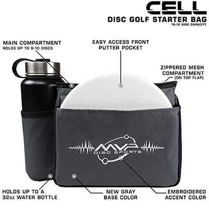 MVP Disc Sports Cell Disc Golf Starter Bag (Choose Your Favorite Color) - color: Gray/White