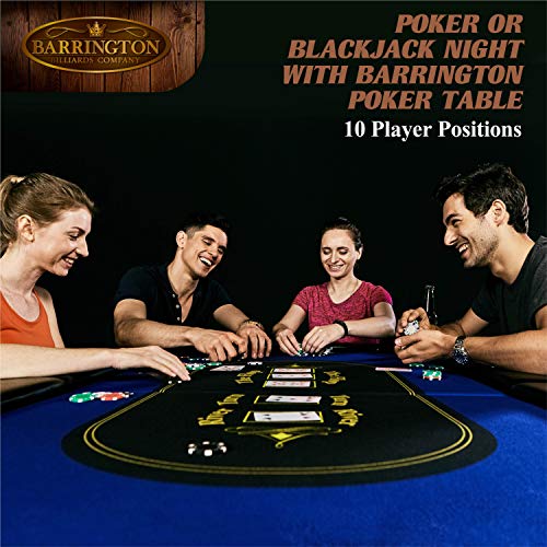 Barrington Poker Multiple Styles Folding Poker Table & Poker Table Top/Dining Table Collection, Durable Padded Rail Tables with Felt Playing Surface, Perfect for Texas Holdem Games - style: 84 In. Classic Poker Table (10 Player)