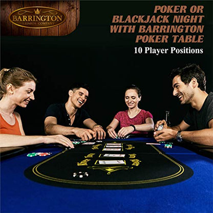 Barrington Poker Multiple Styles Folding Poker Table & Poker Table Top/Dining Table Collection, Durable Padded Rail Tables with Felt Playing Surface, Perfect for Texas Holdem Games - style: 84 In. Classic Poker Table (10 Player)