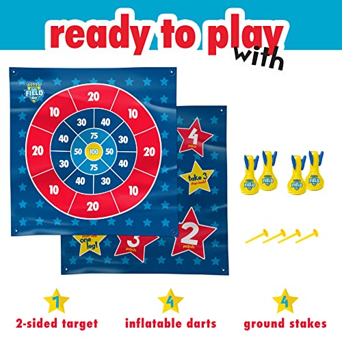 Franklin Sports Toss N Flip Darts - Indoor and Outdoor Game for Kids - Yard Toss Game with Inflatable Red + Blue Darts Included