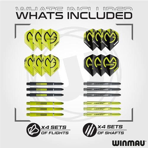 Winmau Darts - Michael Van Gerwen | Mike Maloney | Leonard Gates - Professional Players - Soft Tip Darts - Includes Dart Flights and Shafts - size: std