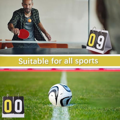 CREATCABIN Flip Scoreboard Small Scoreboard Score Keeper Table Top Scoreboard Flipper with Detachable Numbers for Basketball Tennis Badminton Volleyball Baseball Soccer for Competition 4x4 Inch