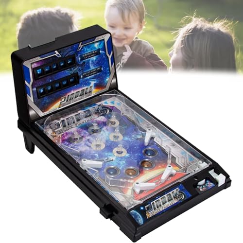 Electronic Tabletop Pinball Game, Arcade Toy with Lights, Sounds, Tabletop Pinball, Parent-Child Puzzle, Exciting Machine Kit, Mini Gift for Party Friends, Boys and Girls 5+