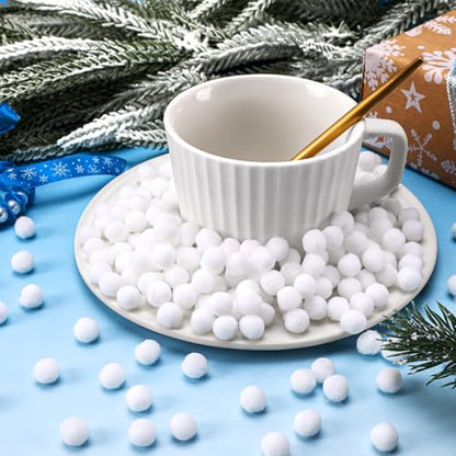 SEPGLITTER 1000Pcs Christmas White Pom Poms for Crafts Winter Puff Pompoms | 1cm Mini Size, White Puff Balls, DIY Crafts Making, Handmade Projects, Easter Party Supplies Decorations - style: White Style