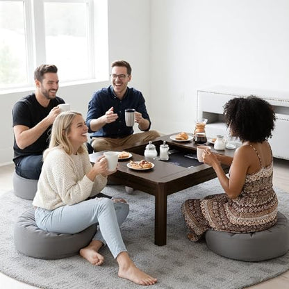 Solid Wood Board Game Coffee Table with Removable Top, 3-in-1 Gaming and Dining Table Includes Play Mat & Detachable Cup Holders, 48" L x 33" W - color: Black Walnut01