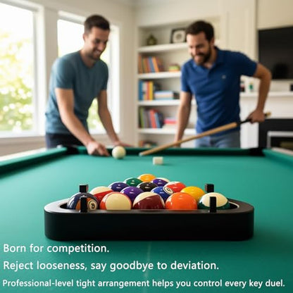 Billiard Rack System, Solid Wood Triangle & Diamond Pool Rack for 8-Ball & 9-Ball, Heavy Duty Tournament-Grade Accessory for Perfect Breaks