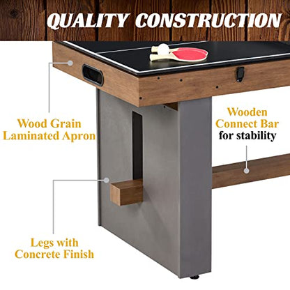 Barrington 3-in-1 Combination Game Table 54”, Foosball, Air-Powered Hockey and Table Tennis Combo Table, Multi Game Table Perfect for Family Game Rooms, All-in-One Arcade Table