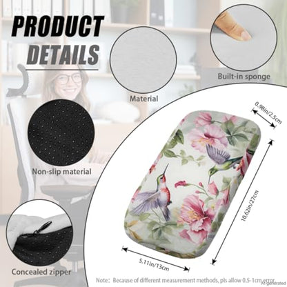 Office Chair Covers Rose Armrest Pads Elastic 4-Piece Set Stretchable Reusable Soft Desk Chair Seat Cover for Home Office and Gaming Setup - color: Rose