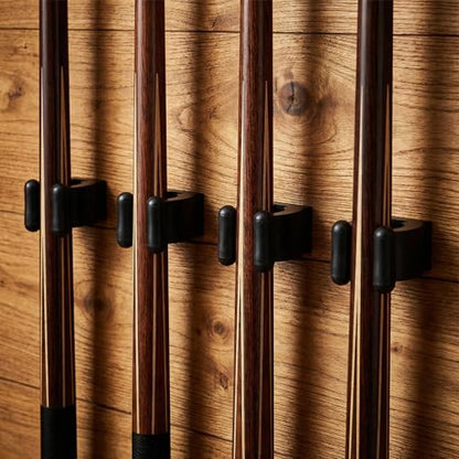 12 PCS Fishing Rod Clips, Pool Cue Holder Billiards Cue Clip Holders Wall Mounted Fishing Rod Holders Black Snooker Cues Locating Clip Holder Pool Racks with Screws