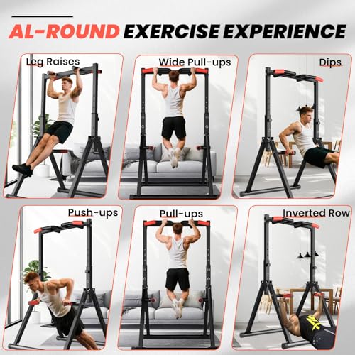 DOBESTS Power Tower Pull Up Bar Free Standing, Foldable Pull Up Station - color: Black Style 1 - Multifunction Bar