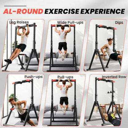 DOBESTS Power Tower Pull Up Bar Free Standing, Foldable Pull Up Station - color: Black Style 1 - Multifunction Bar