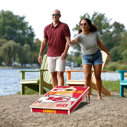 YouTheFan NFL 2’ x 4’ Professional Wood Cornhole Game with Logo Bags