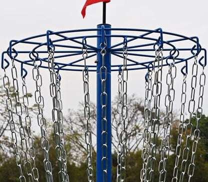 Disc Golf Basket - Portable Disc Golf Target with Heavy Duty 24-Chains Come with 6pcs Disc Golf Discs and Carry Bag, Ground Stake -Suitable for Players of All Levels - Multi Color Available - style: Basic-Blue - 3 PCS