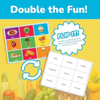 MasterPieces Kids Games - Food Bingo Game - Fun Family Entertainment for Kids and Adults - Educational, Engaging, and Perfect for Game Night, Classroom Activities, and Interactive Play for All Ages - style: Food