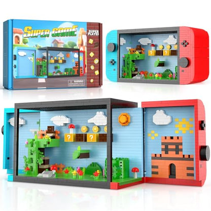 Vziimo Super Player Game Building Sets,Cool Building Blocks Kits for Adults, Openable and Closed 3D Anime Scene Model Creative Idea Gift for Teens 14+ (1528 Pieces) - style: Super Player Game