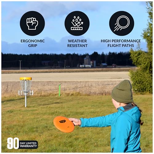 Hathaway Disc Golf Starter Set with Bag – 8.25” Frisbee Golf Discs Set with PVC Carrying Bag for Basic Disc Golf Accessories - Three Drivers, Two Mid-Range & One Approach/Putter Disc Golf Set with Bag