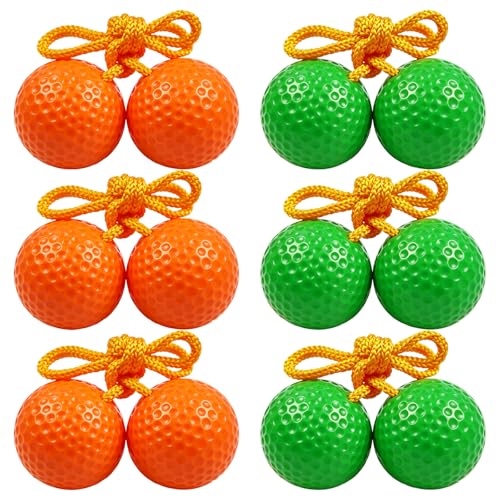 6 Pack Ladder Balls Ladder Toss Balls Ladder Ball Replacement Balls with Storage Bag for Toss Match (Orange Green) - color: Orange Green