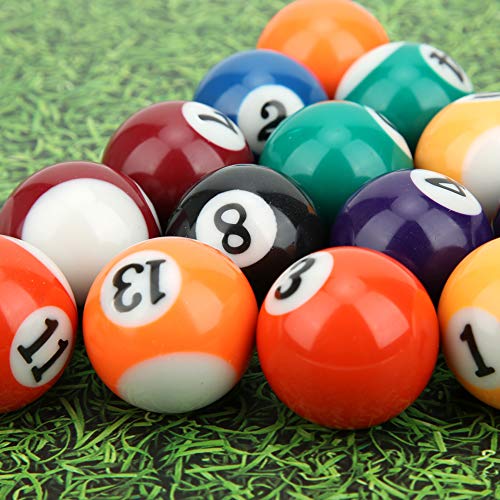 HURRISE Billiard Balls Set - 16-Pack Mini Pool Table Balls, Eco-Friendly Polyester Resin, Durable & Scratch-Resistant, 1 Set for Home/Game Room