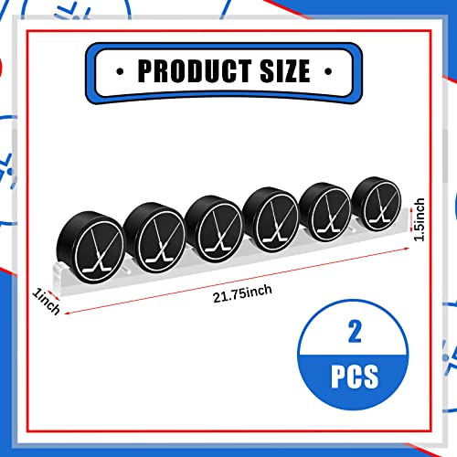 Yulejo 2-Pack Hockey Puck Display Case, Wall Mount Clear Acrylic Holder Shelf, 21.75" Floating Wall Rack Holds 12 Pucks, Perfect for Sports Memorabilia Signed Collectibles & Fan Gifts - color: Clear, style: Base
