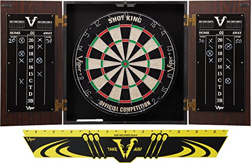 Viper by GLD Products Stadium Cabinet & Shot King Sisal/Bristle Dartboard Play-Ready Bundle - style: Standard Set