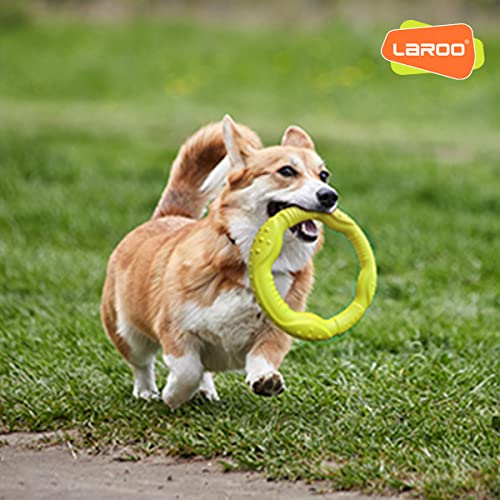 LaRoo Dog Flying Ring Toys, Floating Flying Disc Toys, Summer Pet Training Outdoor Durable Chew Toys for Medium and Large Dogs (Medium Green/22cm) - color: Green-M