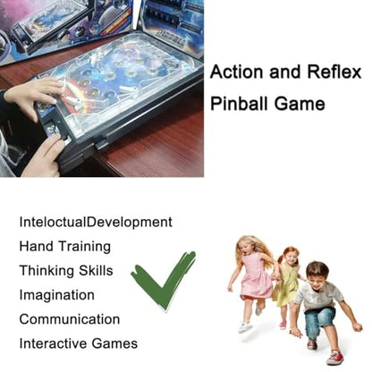 Mini Pinball Machine for Adults, Electronic Pinball Machine Gifts, Retro Tabletop Arcade Pinball Shooting Toy, Christmas Kids Pinball Machine with Lights