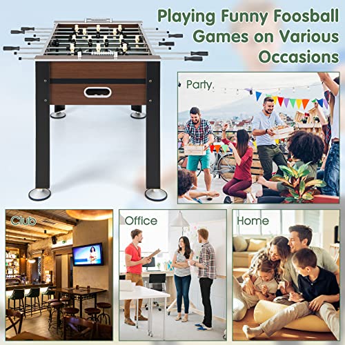 Giantex Foosball Table Adult Size - 54" Foosball Table Full Size with 2 Balls, Wood Football Table, Arcade Soccer Table Game for Kids Adults, Game Room, Home, Office, Party