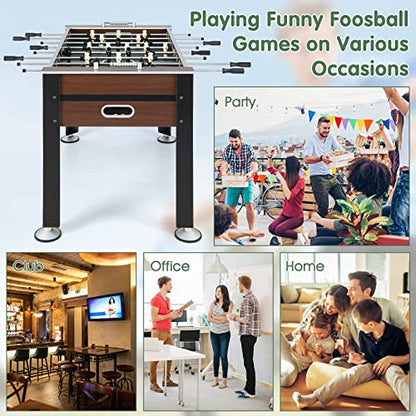 Giantex Foosball Table Adult Size - 54" Foosball Table Full Size with 2 Balls, Wood Football Table, Arcade Soccer Table Game for Kids Adults, Game Room, Home, Office, Party