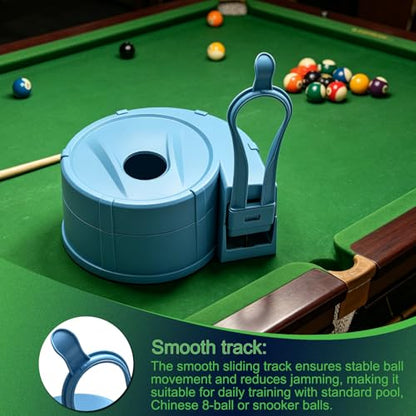 Pool Ball Rack, Hold 15 Balls, for Billiard Training, Not 3DPrinted | Portable Single Person Training Aid for Standard Pool Snooker Table Training - color: light blue